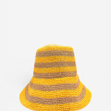 Logo Striped Raffia Bucket Hat