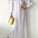 Striped Linen Maxi Dress