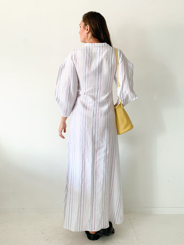 Striped Linen Maxi Dress