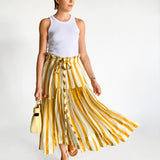 Linen Stripe Maxi Skirt