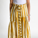 Linen Stripe Maxi Skirt