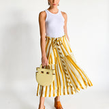 Linen Stripe Maxi Skirt