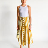 Linen Stripe Maxi Skirt