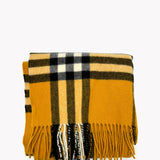 Wide Check Cashmere Scarf