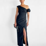 Asymmetrical Draped Maxi Dress