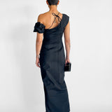 Asymmetrical Draped Maxi Dress