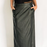 Classico Leather Midi Skirt