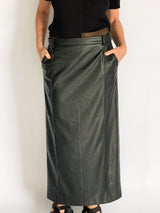 Classico Leather Midi Skirt