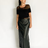 Classico Leather Midi Skirt