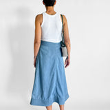 Duane Denim Midi Wrap Skirt