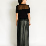 Classico Leather Midi Skirt