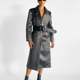 Metallic Quilted Long Coat