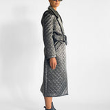 Metallic Quilted Long Coat