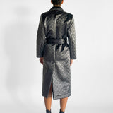 Metallic Quilted Long Coat