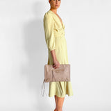 Linen Wrap Midi Dress