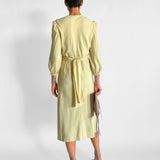 Linen Wrap Midi Dress