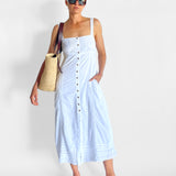 Marta Embroidered Midi Dress