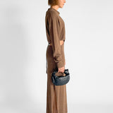 Cashmere Crop Jumper And Elongated Ruched Tie Skirt Set