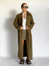 Long Linen Blazer Coat