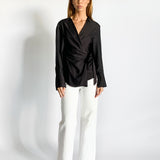 Satin Enwrap Shirt