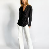 Satin Enwrap Shirt