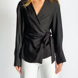 Satin Enwrap Shirt