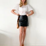 Palm Mini Leather Skirt