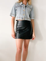 Palm Mini Leather Skirt