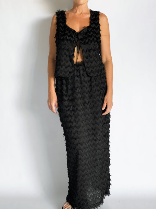 Lazlo Tie Top and Maxi Skirt