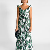 Liya Leaf Print Ruffle Dress