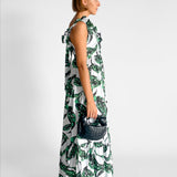 Liya Leaf Print Ruffle Dress