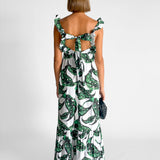 Liya Leaf Print Ruffle Dress