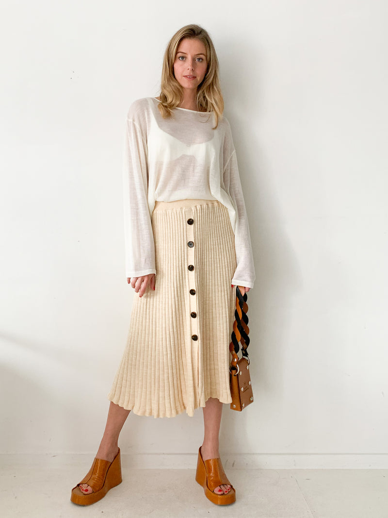 Hettie Ribbed Cotton Maxi Skirt