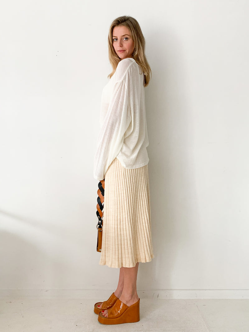 Hettie Ribbed Cotton Maxi Skirt