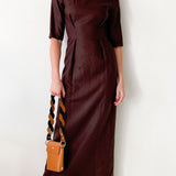 Brown Linen Maxi Dress