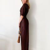 Brown Linen Maxi Dress