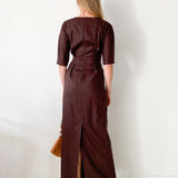 Brown Linen Maxi Dress