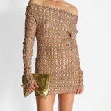 Lurex Knit Mini Dress