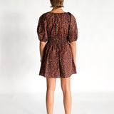 Shirred Plunge Mini Dress