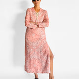 Violet Lace Up Midi Dress