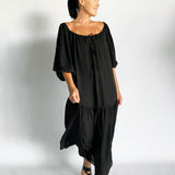 Silk Off Shoulder Maxi Dress