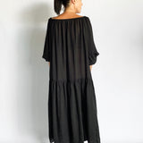 Silk Off Shoulder Maxi Dress