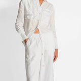 Logo Lace Linen Shirt & Pant Set