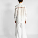 Logo Lace Linen Shirt & Pant Set