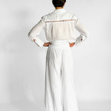 Logo Lace Linen Shirt & Pant Set
