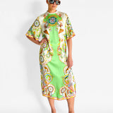 Pinball Silk Midi Dress