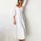 Mika Off-Shoulder Linen Blend Midi Dress