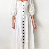 Mika Off-Shoulder Linen Blend Midi Dress