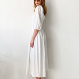 Mika Off-Shoulder Linen Blend Midi Dress