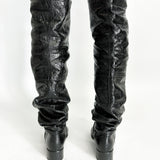 Matelasse Leather Over Knee Boots